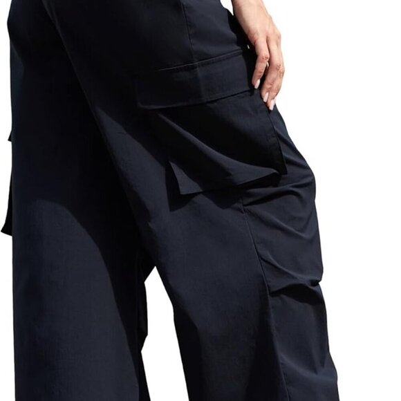 Cargo Pants Women Low Waisted Parachute Pants with Pockets Loose Baggy Hiking Pa - Picture 2 of 5